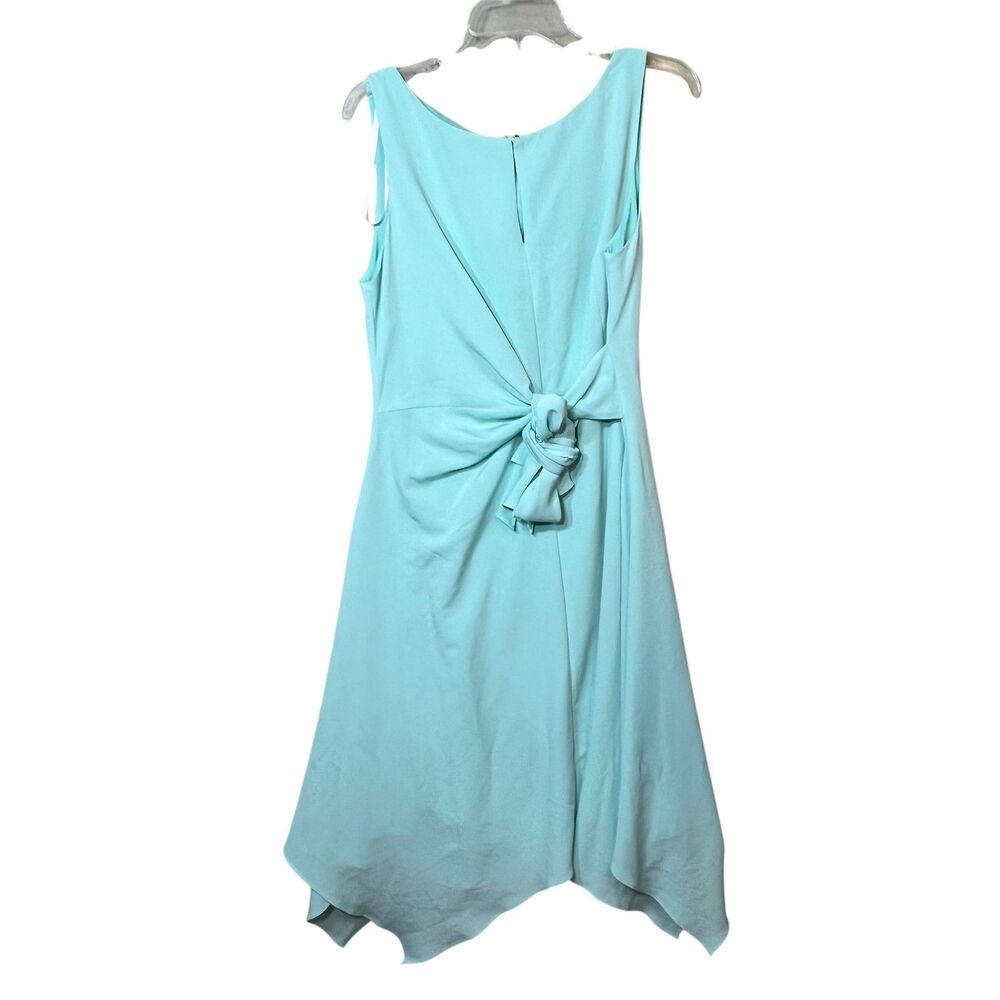 Karl Lagerfeld Paris Dress Womens 12 Blue Sleeveless Asymmetrical Knot Detail
